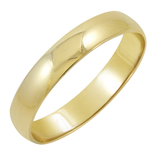 Oxford Ivy Men's Solid 14K Yellow Gold 4mm Traditional Fit Plain Wedding Band (Available Ring Sizes 8-12 1/2) Size 9