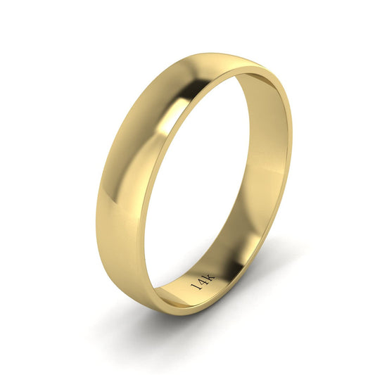 LANDA JEWEL Unisex Solid 14k Yellow Gold 4mm Comfortable Traditional Highly Polished Wedding Ring Plain Band (9)