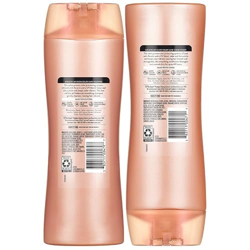 Suave Keratin Shampoo and Conditioner Set, Color Care – Keeps Color Vibrant + 48 Hour Frizz Control, 12.6 Oz Ea