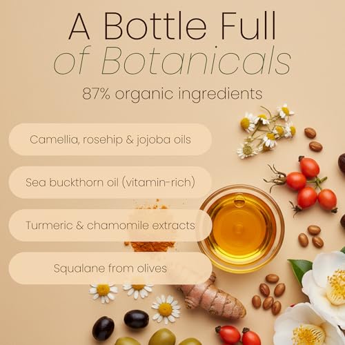 Glow Turmeric Face Oil, Organic Rosehip Oil, Camellia & Vitamin C - 2 oz