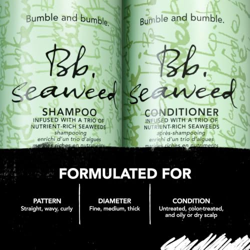 Bumble and bumble. Seaweed Hydrating Shampoo | Gently Cleanses Without Stripping |Improves Scalp Hydration| Sulfate-Free Cleanser | For Fine to Medium Curly Wavy Straight Hair, 8.5 Fl Oz