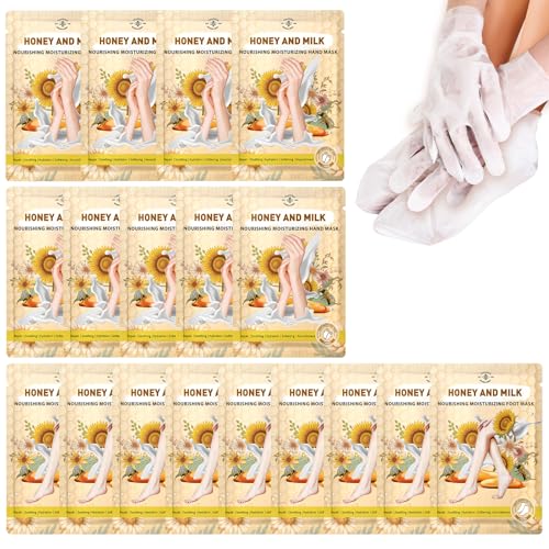 TEAWOO 18 Pairs Moisturizing Hand & Foot Masks for Dry Cracked Feet