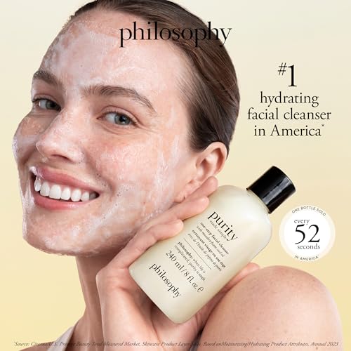 philosophy purity made simple one-step facial cleanser- with meadowfoam seed oil gently cleanses & melts away dirt, oil & stubborn makeup paraben-free face wash