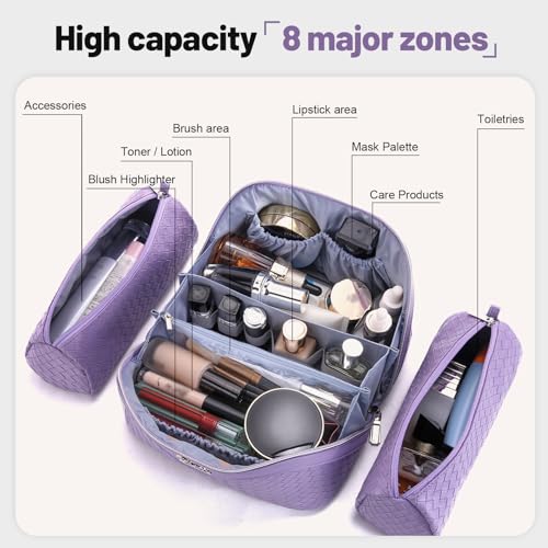 BOYATU Travel Makeup Bag Cosmetic Bags for Women: 3 Pcs Set Make up Bag