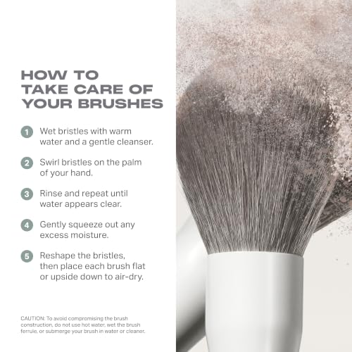 Morphe Portrait Mode 5 Piece Makeup Brush Set - Professional Makeup Brushes for Foundation, Concealer, Powder, Bronzer - Expertly Engineered Face Brush Kit for Smooth, Streak-Free Application (5 ct)