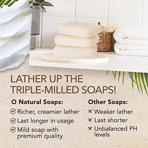O NATURALS 3-Pack Organic Soap Bar 4oz each-100% Vegan Cold Process Body Wash Scented Premium Handmade Soap - Natural Soaps for Men Women, Face, Body - Coconut and Shea Butter - Mothers Day Gifts