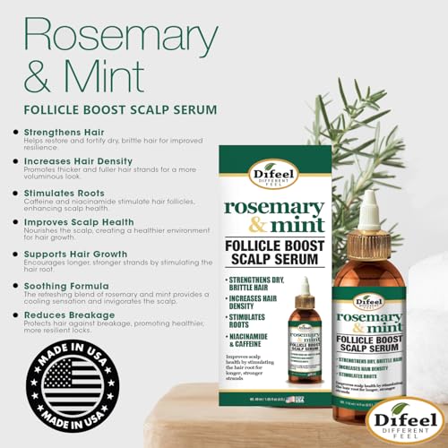 Difeel Rosemary & Mint Follicle Boost Scalp Serum 4 oz.