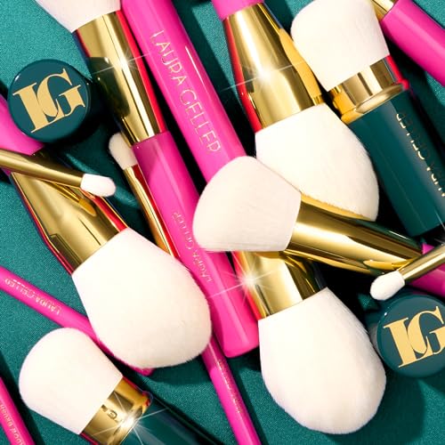 LAURA GELLER 5PC Full Face Professional Vegan Makeup Brush Gift Set | Apply Foundation, Blush, Bronzer, Eyeshadow & More | AMAZON EXCLUSIVE |