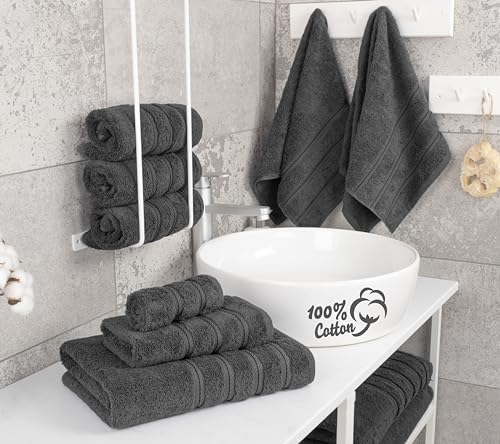 American Soft Linen 100% Cotton Luxury Turkish Towels, 6 Piece Towel Set