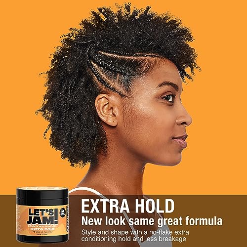 Hair Gel by SoftSheen-Carson Dark and Lovely Let's Jam, Shining and Conditioning Gel, Extra Hold, For all Hair Types, Styling Gel Also Great for Braiding, Twisting & Smooth Edges, 4.4oz