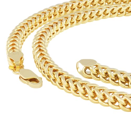 Nuragold 14K Real Yellow Gold 5mm Franco Box Wheat Chain Mens Wide Necklace - 26"