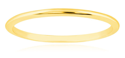 MAX + STONE Solid 14k Gold Wedding Band Ring for Women in Yellow Gold 1mm Thin Stacking Band in Size 8