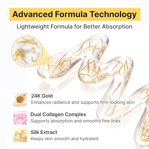 SUNGBOON EDITOR Glow Intensive Deep Collagen Silk Peptide EGF Ampoule, Copper Peptides Serum for Face with Multi Peptides, Hydrating Korean Skincare Facial Serum for Smooth-Looking Skin, 1.35 fl oz