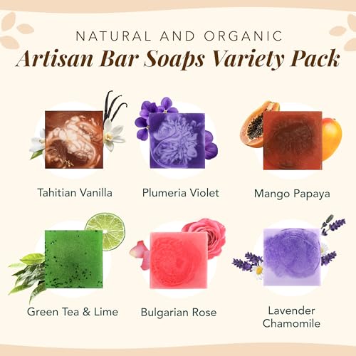 Saavy Naturals Hydrating & Purifying Mini Soap – Plant-Based, Nourishing & Moisturizing Bar Soap Gift Set for Men & Women – Mini Square Shaped Artisan Bar Soaps, 6 pack