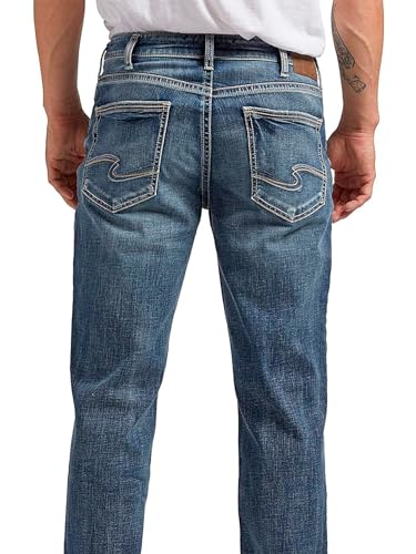 Silver Jeans Co. Men's Grayson Classic Fit Straight Leg Jeans, Dark Wash SDK312, 34W x 32L