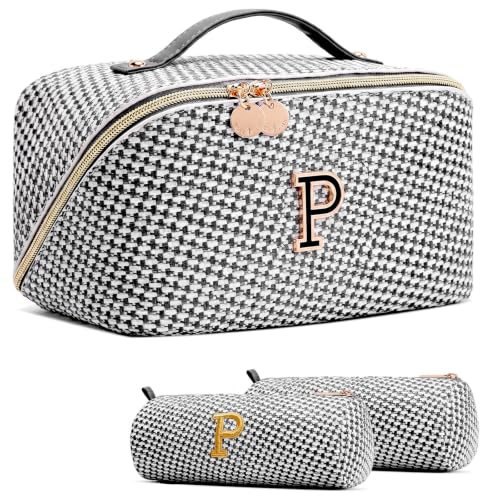 Personalized Gift Travel Makeup Bag: Initial Makeup Organizer Bag for Women