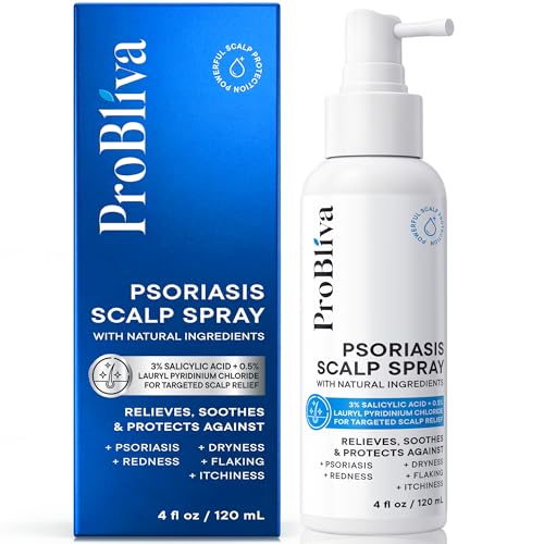 ProBliva Psoriasis Scalp Spray – Scalp Treatment for Psoriasis, Dandruff & Seborrheic Dermatitis – On-Demand Itch Relief – Helps Reduce Flaking & Dryness – Lightweight & Non-Greasy (4 fl oz)