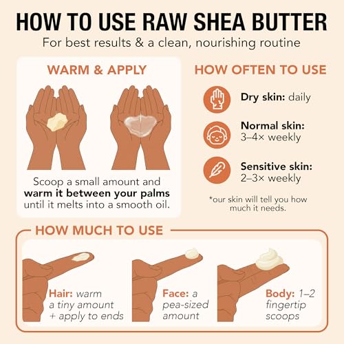 Ashanti Naturals White Raw Shea Butter | Unrefined African Shea Butter | Creamy Moisturizer for Easy Application - 15 oz