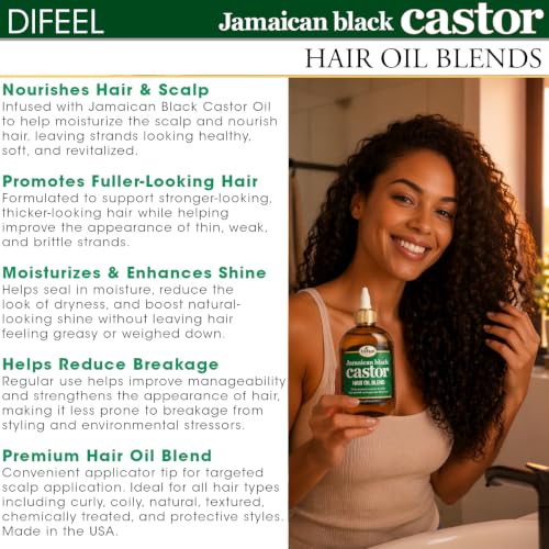 Difeel Superior Growth Jamaican Black Castor Hair Oil Blend 8 oz.