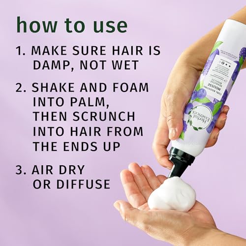 Herbal Essences Curl Boosting Mousse, Frizz Control for Curly & Wavy Hair, Long-Lasting Hold with Berry Scent, Paraben & Dye-Free, Cruelty-Free, 6.8 Fl Oz Each, 3 Pack