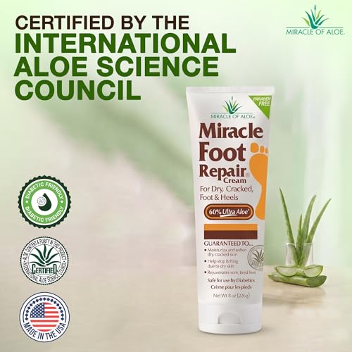 Miracle Foot Repair Cream, 8 Oz 2 Pack, For Dry Cracked Heels & Feet