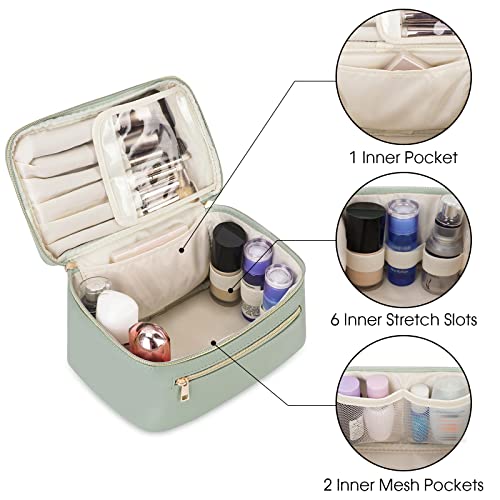Wandering Nature Makeup Bag, Women Travel Make Up Vanity Case with Handle