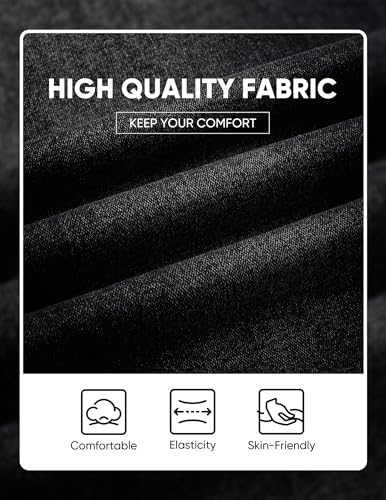JMIERR Mens Denim Baggy Jeans Relaxed Fit Work Pants for Men Outdoor Casual Quiet Luxury Pants, L, Black