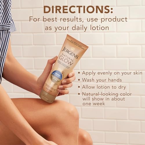 Jergens Natural Glow +Firming Self Tanner Body Lotion, Med-Deep, 7.5oz, 2pk