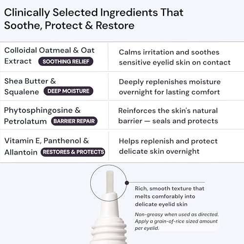 BlinkBetter BetterLids Eyelid Ointment for Dry, Itchy & Sensitive Eyelids – Deep-Moisturising Oat Complex with Shea Butter & Panthenol to Hydrate, Nourish & Soothe Delicate Eyelid Skin – 0.34 oz