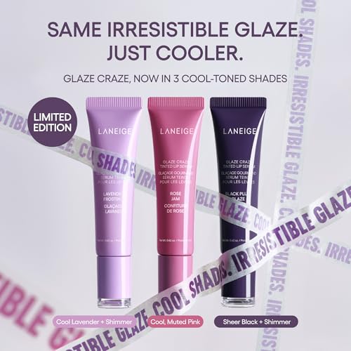 LANEIGE Glaze Craze Tinted Lip Serum: Hydrating, Lip Barrier-Boosting, Softening Lip Serum Treatment for Glossy & Buildable Shine, Nourished Lips| Korean Skin Care, Cinnamon Sugar