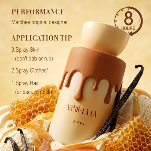QAWAFI Voyage Vanille Eau de Parfum 1.7oz / 50ml Sweet Vanilla Gourmand Perfume for Women, Creamy Caramel & Milk Scent, Long Lasting Warm Cozy Fragrance, Vegan & Cruelty-Free