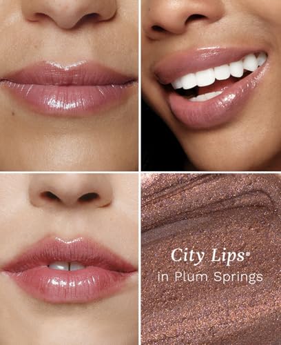 City Beauty City Lips Plumping Lip Gloss Plum Springs - High-Shine Gloss for Fuller, Younger-Looking Lips | Hydrating & Smoothing Lip Treatment Hyaluronic Acid