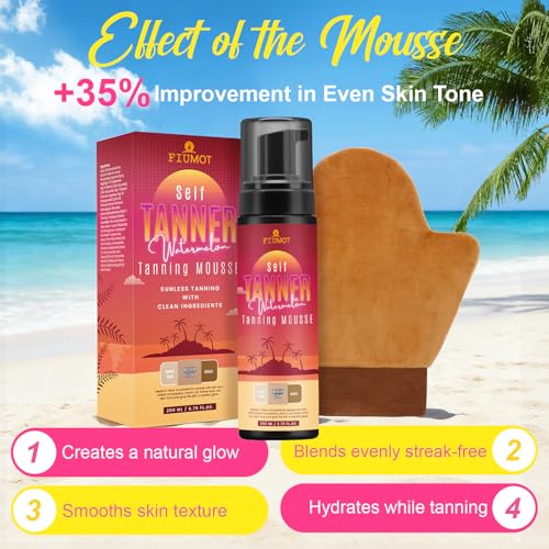 Self-Tanning Mousse for a Natural, Sun-Kissed Glow – Fast-Drying, Streak-Free, Long-Lasting Formula, 6.76 FL