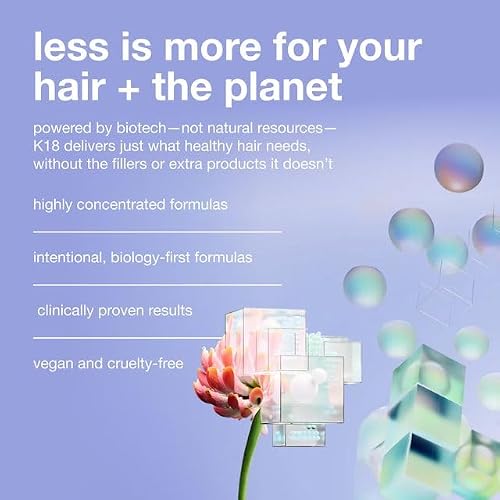 K18 Leave-In Molecular Repair Hair Mask - Peptide Hair Treatment Mask for Bleach, Color, Chemical + Heat Damaged Strands - Immediate + Lasting Damage Reversal in 4 Minutes (0.5 Fl oz)