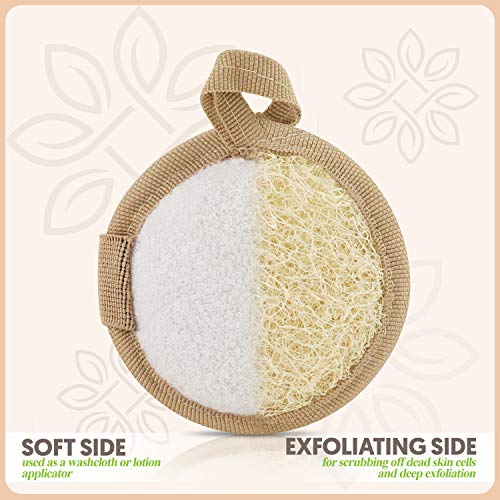 ALMOONI Natural Loofah Face Scrubber, Egyptian Facial Pads, 6 Count