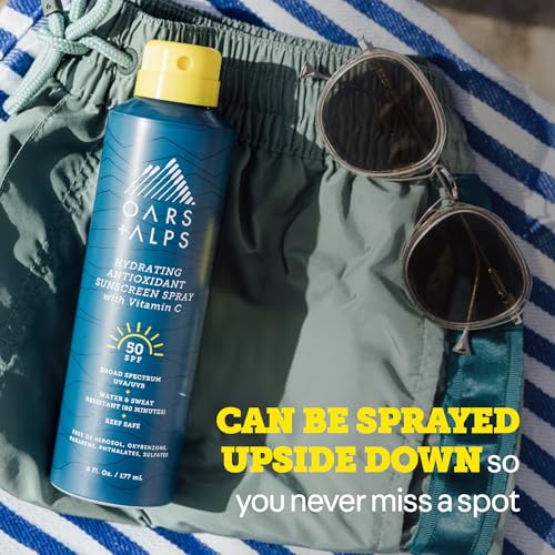 Oars + Alps SPF 50 Body Sunscreen Spray, Clear + Lightweight, 2pk, 6oz