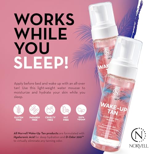 Norvell Wake-Up Tan Clear Water Mousse, Overnight Self Tanner - 1.7 oz