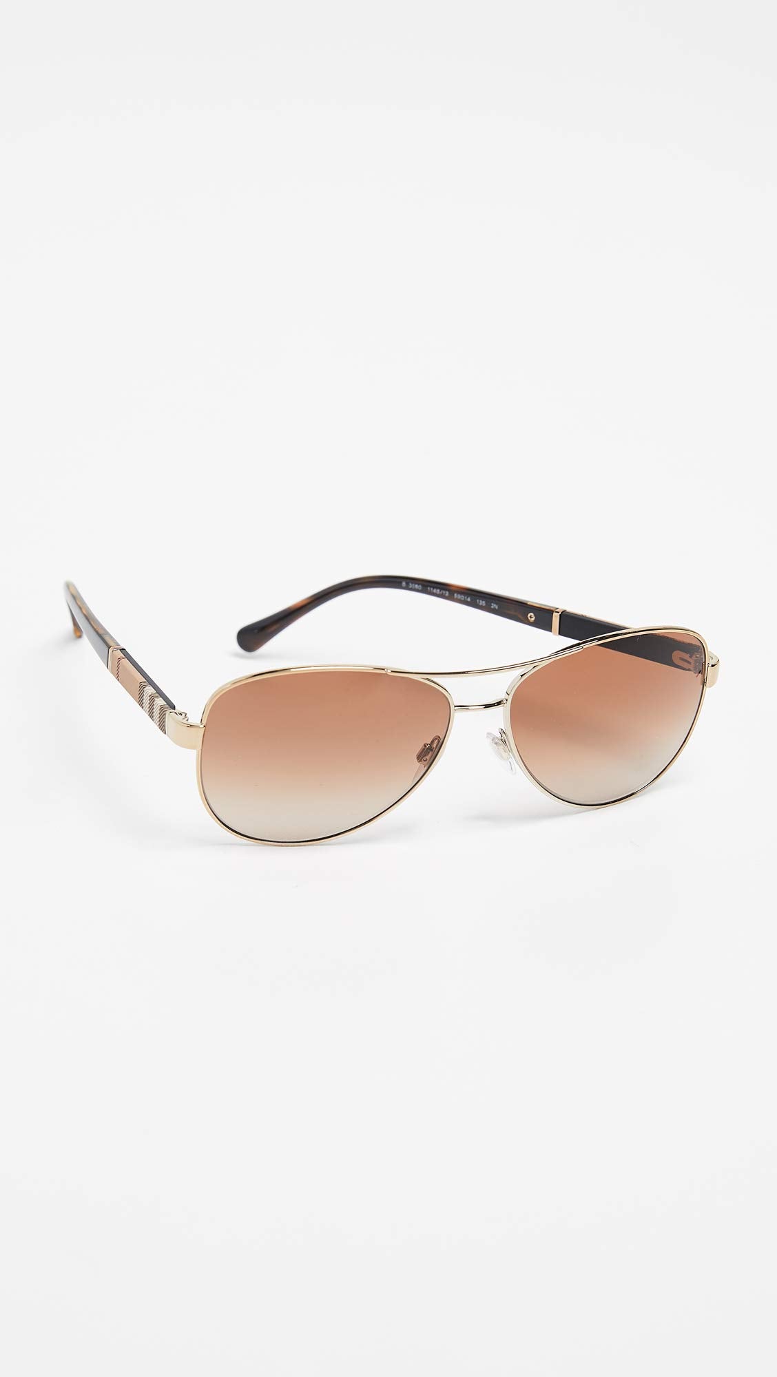 Burberry BE3080 - 114513 Sunglasses LIGHT GOLD W/ BROWN GRADIENT Lens 59mm