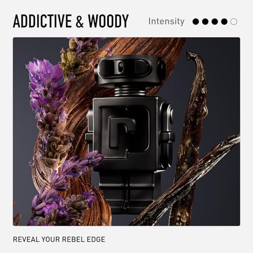 Rabanne Phantom Parfum for Men - Aromatic Woody Amber Perfume with Lavender, Vanilla & Vetiver - Long Lasting & Addictive Refillable Fragrance Spray from Paris, Travel Size 0.34 oz