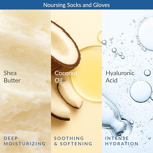 Epielle Intensive Repairing Hand Mask 6 Pairs, Soften with Coconut Oil & Milk Extract, Deep Moisturizing Gloves for Dry, Rough Skin, Self Care Gifts for Women, Spa Kit