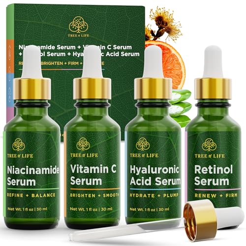 Tree of Life Face Serum Skin Care, Facial Serum for Women and Men, Set of 4