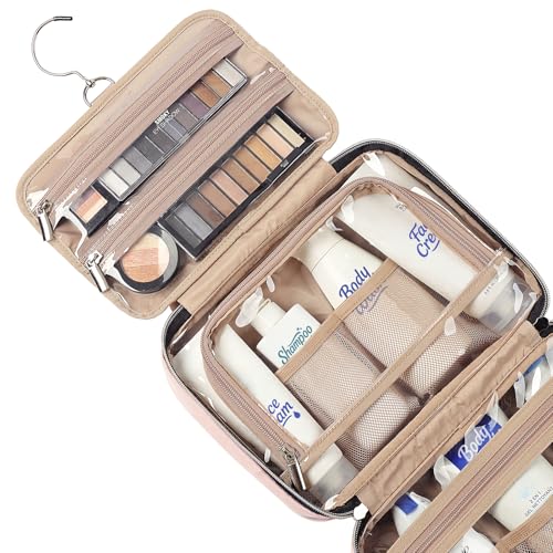 NISHEL Travel Toiletry Bag for women, Portable Hanging makeup Organizer