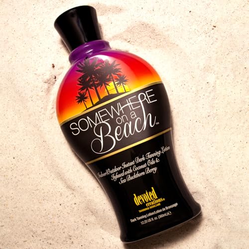 Somewhere on a Beach, Indoor Outdoor, Instant Dark Tanning Lotion 12.25 Ounce