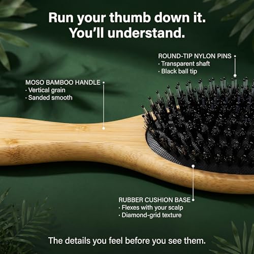 BESAXA Boar Bristle Hair Brush for Fine and Thin Hair, Women