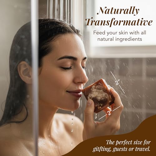 Saavy Naturals Hydrating & Purifying Mini Soap – Plant-Based, Nourishing & Moisturizing Bar Soap Gift Set for Men & Women – Mini Square Shaped Artisan Bar Soaps, 6 pack