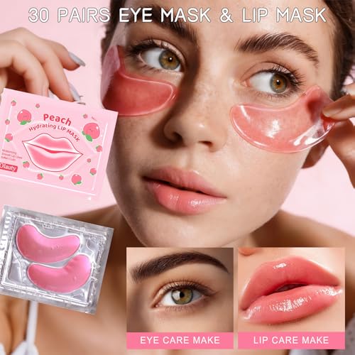 30 Pairs Eye Mask & Lip Mask,Bachelorette Party Favors,Lip Gloss Bulk Gifts
