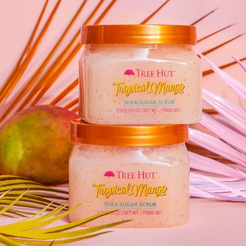 Tree Hut Tropical Mango Body Scrub, Exfoliating Sugar Scrub, Vegan, 18 Oz