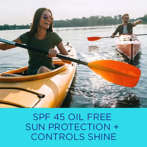 Coppertone Oil Free & Shine Control SPF 45 Face Sunscreen Lotion, Oil Free Face Sunscreen, 2.5 fl. oz.