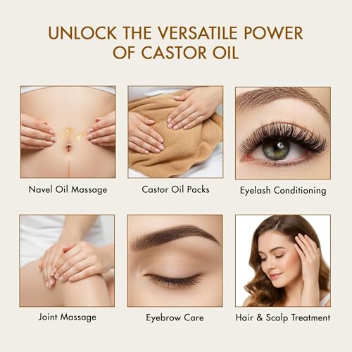Majestic Pure USDA Organic Castor Oil, 100% Pure & Natural Body Oil -8 FlOz