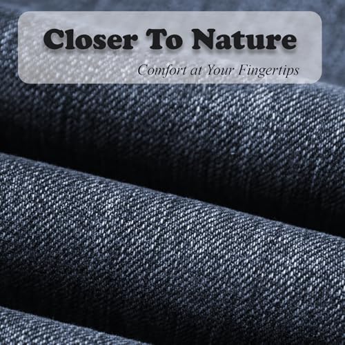 Men's Jeans - Embroidery Washed Crackle Design Jeans Relaxed Fit Stretch Casual Jeans Comfortable Classic Fit Jeans (US, Waist, 34, Regular, Blue)